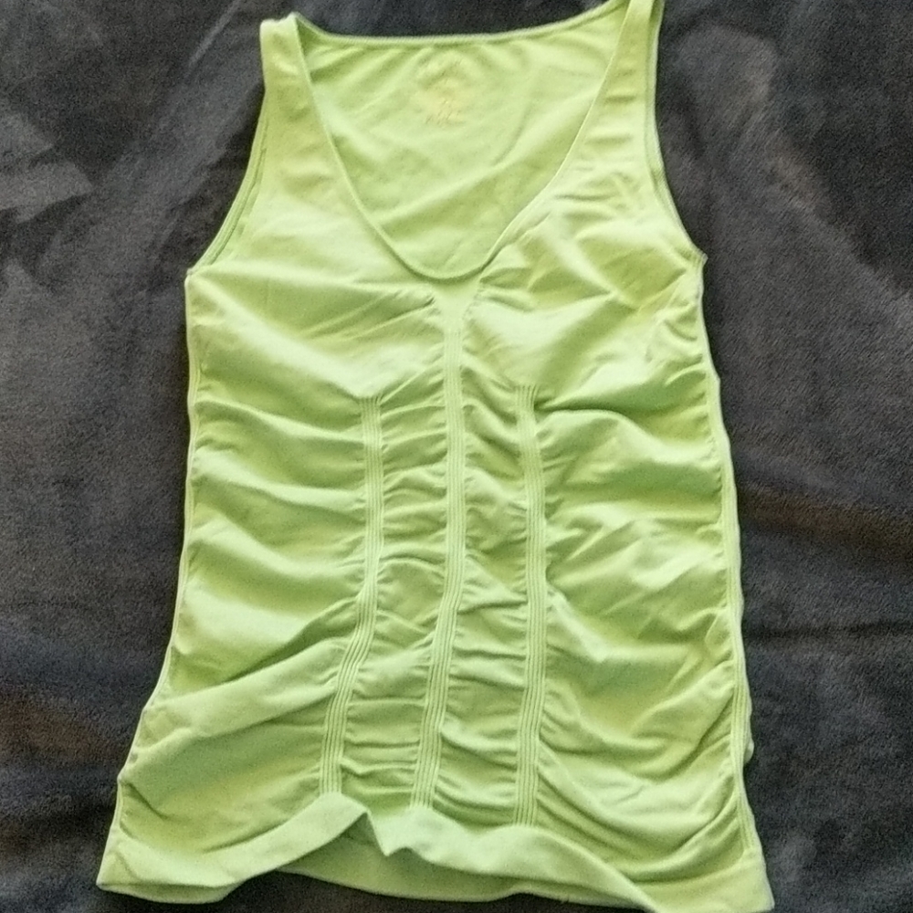 Jade Lime Ruched Seamless Stretch Tank